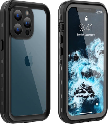 Waterproof Case for Iphone 13 Pro Max, Designed for Iphone 13 Pro Max Case with Built-In Screen Protector. Full Body Heavy Duty Shockproof Case for Iphone 13 Pro Max 6.7 Inch (2021) (Black+Clear)