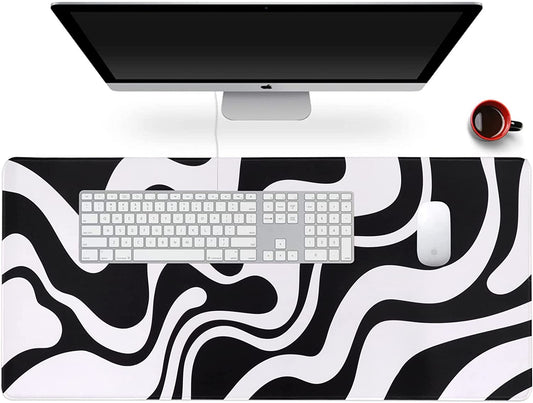 Desk Mat, Extended Gaming Mouse Pad 35.4" X 15.9" XXL Keyboard Laptop Mousepad with Stitched Edges Non Slip Base, Water-Resistant Computer Desk Pad for Office and Home（Abstract）