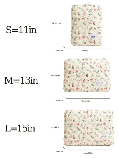 Women'S Cute Cartoon Heart Pattern Laptop Bag, Portable Shockproof Tablet Storage Bag, Luxury Zipper Tablet Bag Cases for Macbook Women & Girls Back to School