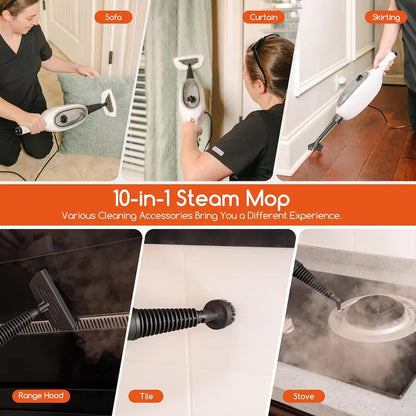 Steam Mop,Floor Steamers for Hardwood and Tile, 10-In-1 Detachable Multi-Purpose Cleaning,7M Cord,Suitable for Bedroom、Living Room,Carpets、Sofas, Electric Mop