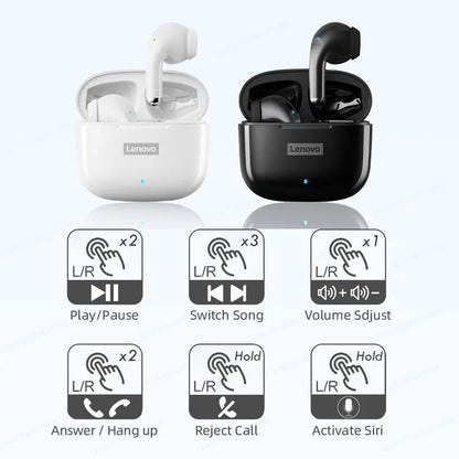 LP40 Pro Earphones Bluetooth 5.3 Wireless Sports Headphone Waterproof Earbuds with Mic Touch Control TWS Headset