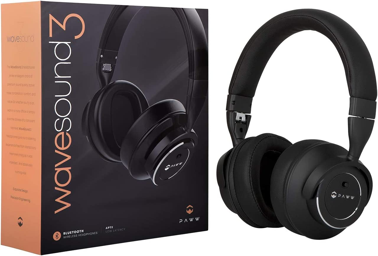 Wavesound 3 Bluetooth 5.0 Headphones – Active Noise Cancelling Headphones / 16-Hour Battery Life with Precision-Engineered Sound/Foldable Travel Headphones & Over-Ear Headphones (Black)