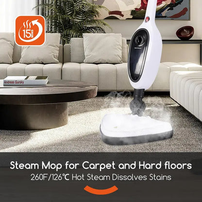 Steam Mop,Floor Steamers for Hardwood and Tile, 10-In-1 Detachable Multi-Purpose Cleaning,7M Cord,Suitable for Bedroom、Living Room,Carpets、Sofas, Electric Mop