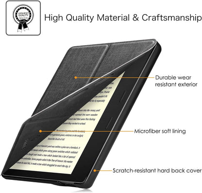 Origami Case for 7" Kindle Oasis (10Th/9Th Generation, 2019/2017 Release) - Slim Fit Stand Cover Support Hands Free Reading with Auto Wake Sleep, Denim Charcoal