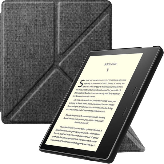 Origami Case for 7" Kindle Oasis (10Th/9Th Generation, 2019/2017 Release) - Slim Fit Stand Cover Support Hands Free Reading with Auto Wake Sleep, Denim Charcoal