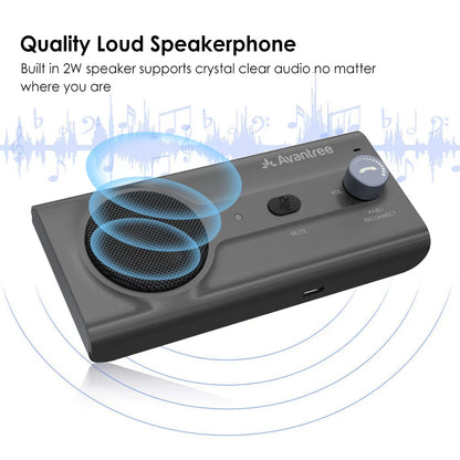 CK11 Hands Free Bluetooth 5.0 Car Kits, 3W Loud Speakerphone, Wireless in Car Handsfree Speaker with Visor Clip