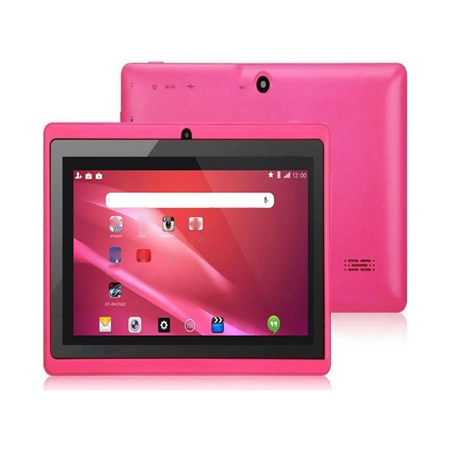 7 Inch Hd Android Tablet Dual Camera Wifi Bluetooth Gaming Tablet 1GB + 16GB Digital Notepad Boyfriend Girlfriend Gifts Travel Essentials for Long Trips Cool Stuff-Pink