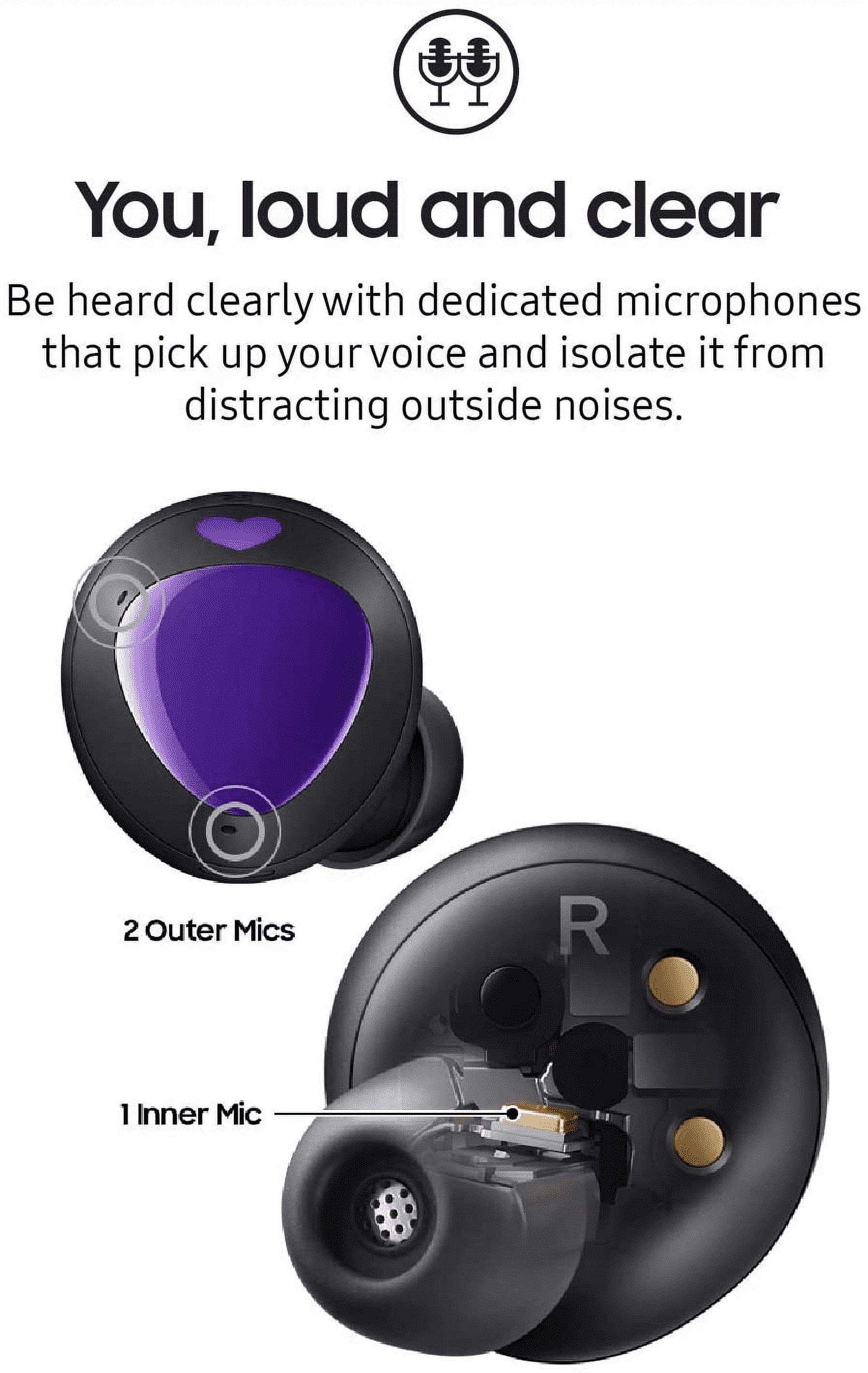 Street Buds plus True Bluetooth Earbud Headphones for Samsung Galaxy J Max - Wireless Earbuds W/Active Noise Cancelling - Purple (US Version with Warranty)