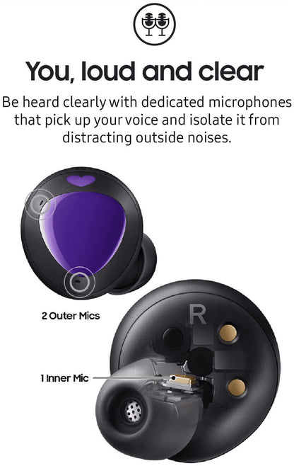 Street Buds plus True Bluetooth Earbud Headphones for Samsung Galaxy J Max - Wireless Earbuds W/Active Noise Cancelling - Purple (US Version with Warranty)