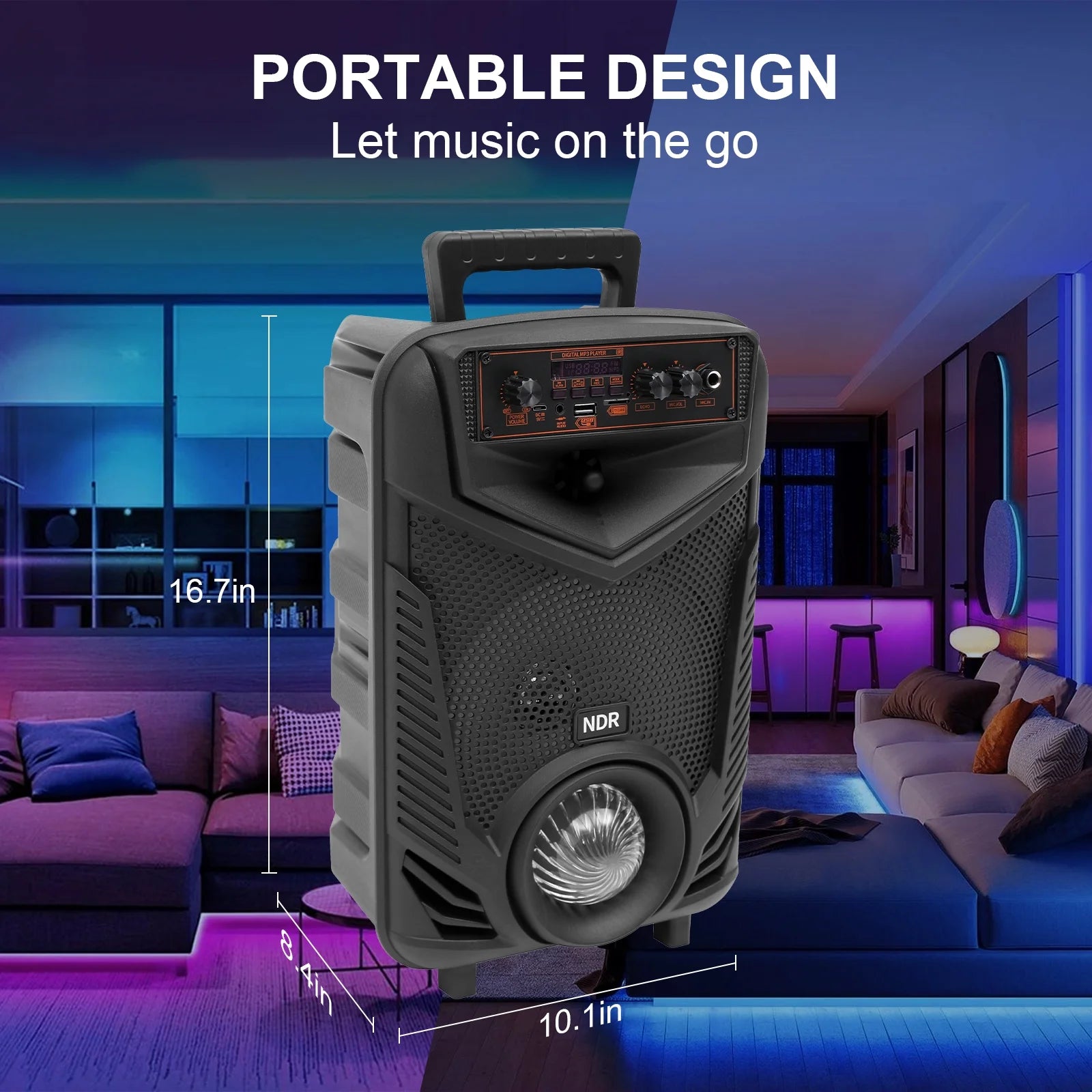 Bluetooth Speakers with 8In Subwoofer and Microphone