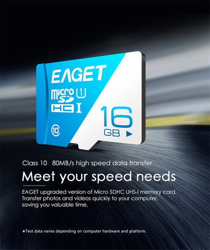 EAGET T1 Micro SD Card 64GB 32GB 16GB Memory Card 128GB TF Card Class10 UHS-I 80MB S Microsd Memory Card for Smartphone