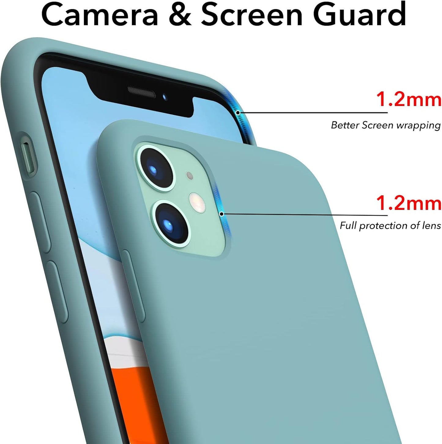 Compatible with Iphone 11 Liquid Silicone Case 6.1 Inch, Slim Liquid Silicone Case with Open Bottom Style Soft Gel Rubber Cover - Cactus