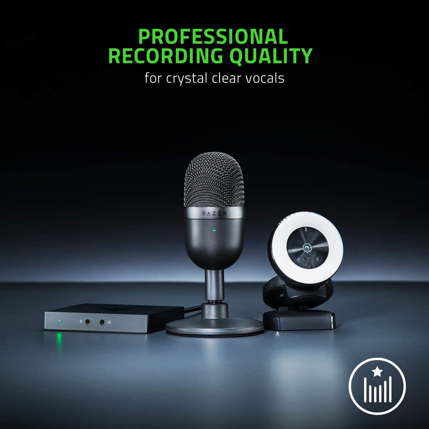 Seiren Mini USB Condenser Microphone: for Streaming and Gaming on PC - Professional Recording Quality - Precise Supercardioid Pickup Pattern - Tilting Stand - Shock Resistant - Classic Black