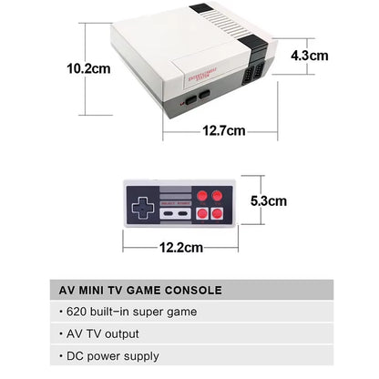 Mini TV Handheld Family Recreation Video Game Console AV Output Retro Built-In 620 Classic Games Dual Gamepad Gaming Player