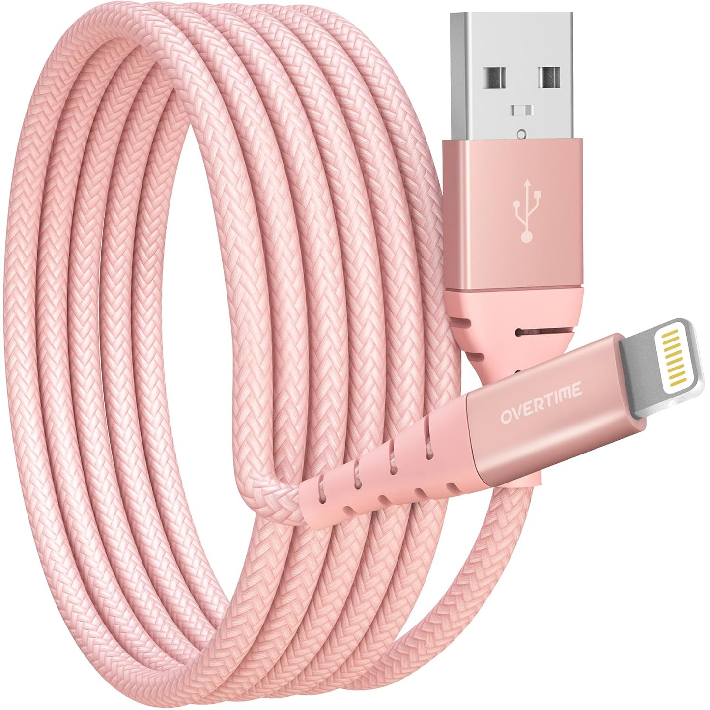 Iphone Lightning Cable, MFI Certified, Portable & Smart Charging USB a to Lightning Cable, Fast Apple Charging Cord, 6Ft Iphone Charger Cord Compatible with Iphone | Ipad | Ipod - Rose Gold