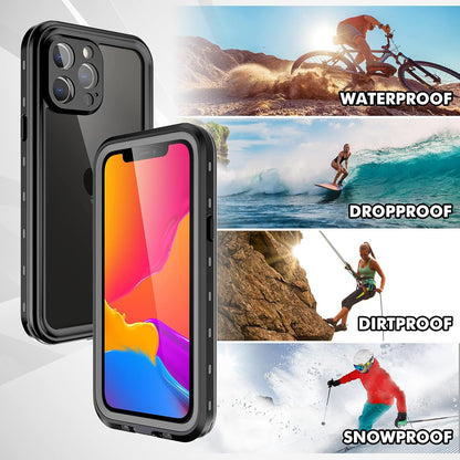 Waterproof Case for Iphone 13 Pro Max, Designed for Iphone 13 Pro Max Case with Built-In Screen Protector. Full Body Heavy Duty Shockproof Case for Iphone 13 Pro Max 6.7 Inch (2021) (Black+Clear)