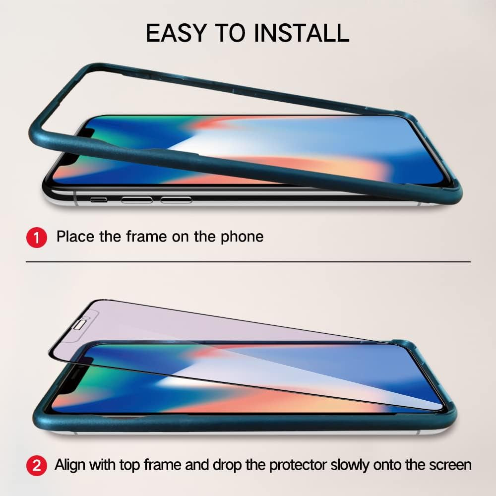 anti Blue Light Tempered Glass Screen Protector Compatible with Iphone 11, Iphone XR 6.1 Inch, Blue Light Blocker, HD Clear Eye Protection, Easy Installation with Alignment Frame (1 Pack)