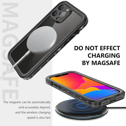 Waterproof Case for Iphone 13 Pro Max, Designed for Iphone 13 Pro Max Case with Built-In Screen Protector. Full Body Heavy Duty Shockproof Case for Iphone 13 Pro Max 6.7 Inch (2021) (Black+Clear)