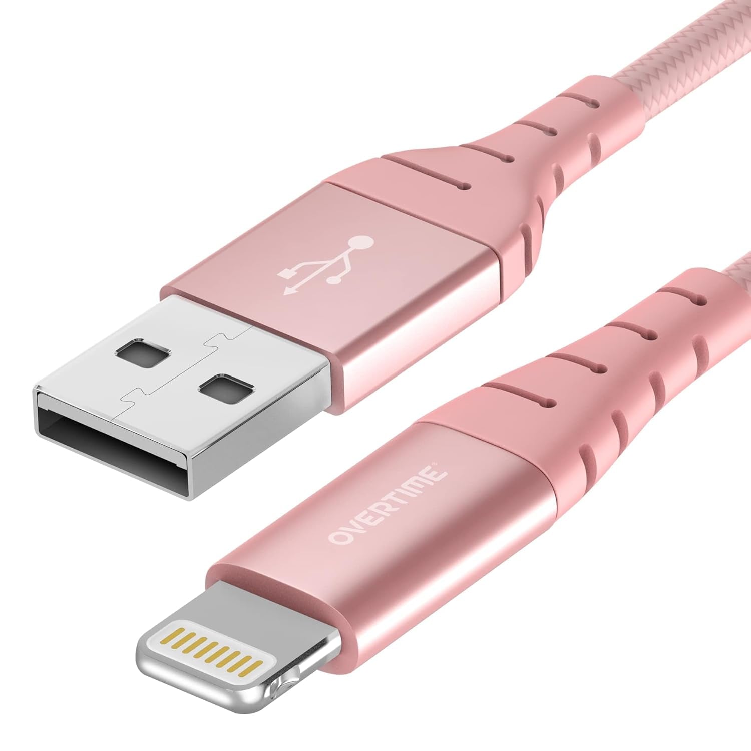 Iphone Lightning Cable, MFI Certified, Portable & Smart Charging USB a to Lightning Cable, Fast Apple Charging Cord, 6Ft Iphone Charger Cord Compatible with Iphone | Ipad | Ipod - Rose Gold