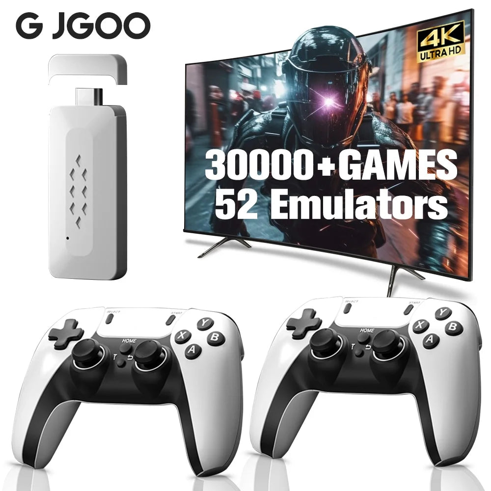 Retro Video Game Console with 30000+ Games Wireless 4K 64GB Arcade Classic Game Console with 52 Emulators and 2 Joysticks Game Console and TV Controller