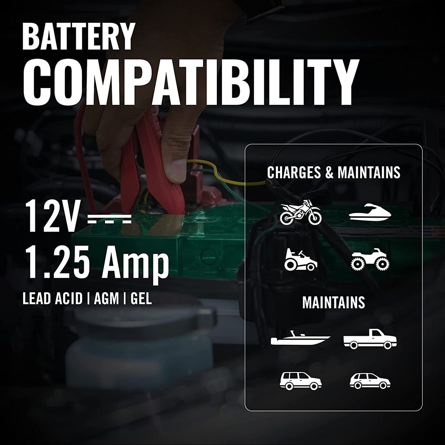 2 Bank Multibank Charger - 2.5 AMP (1.25 Amps per Bank) - Smart 12V Multi Battery Charger and Maintainer - 021-0165-DL-WH