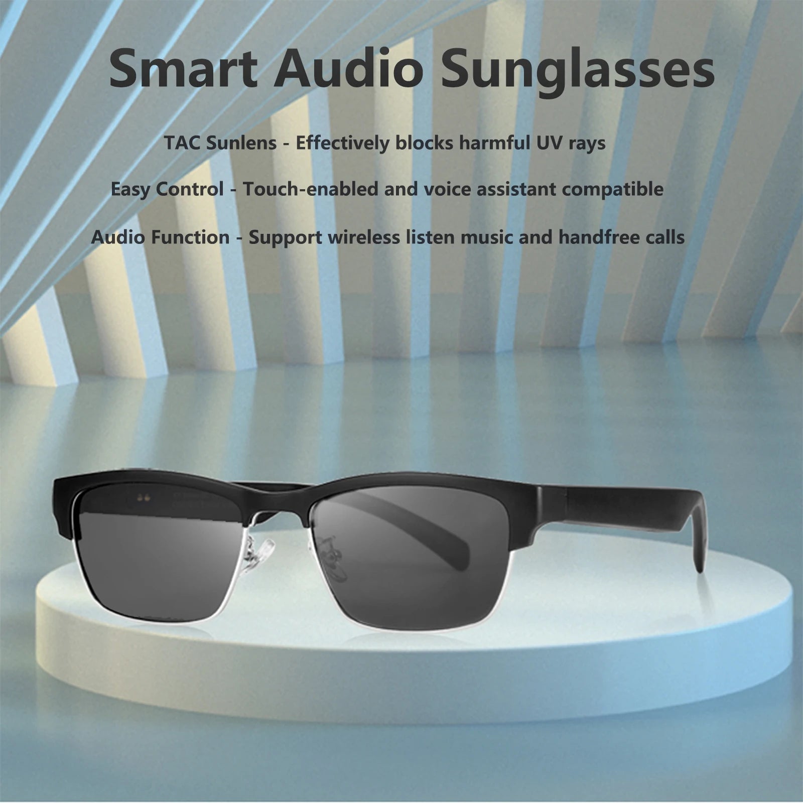 Buletooth Glasses,Smart Glassses for Men and Women,Bluetooth Sunglasses Handfree Calls Music, Smart Eyeglasses for All Phones