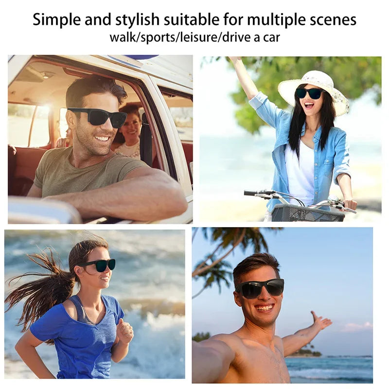 Bluetooth 5.3 Smart Sunglasses Wireless Headphones Hands-Free Calling Hifi Music Outdoor Sports Eyeglasses TWS Headset