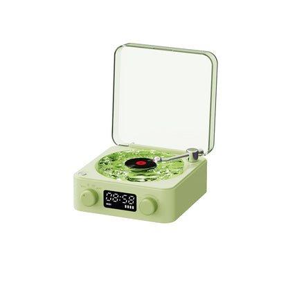 Retro Turntable Speaker Wireless Bluetooth 5.0 Vinyl Record Player Stereo Sound with White Noise RGB Projection Lamp Effect