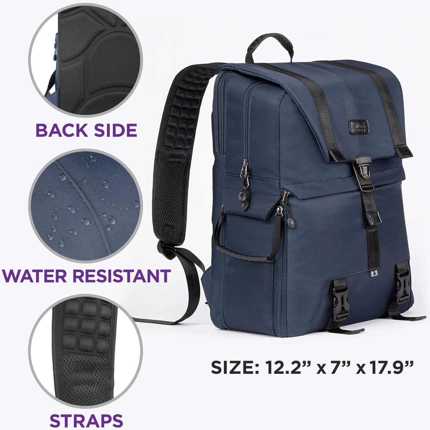 Laptop and DSLR Camera Backpack - Travel Backpack with Tripod Holder - Heavy Duty Water Resistant Large Camera Backpack Camera Backpack with Laptop Compartment