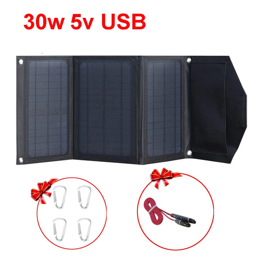 40W Foldable Solar Panel 5V Usb Portable Solar Mobile Phone Charger Power Bank Camping Hiking Backpack Outdoor DHL